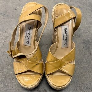 Jimmy Choo Mustard Wedge Sandals
